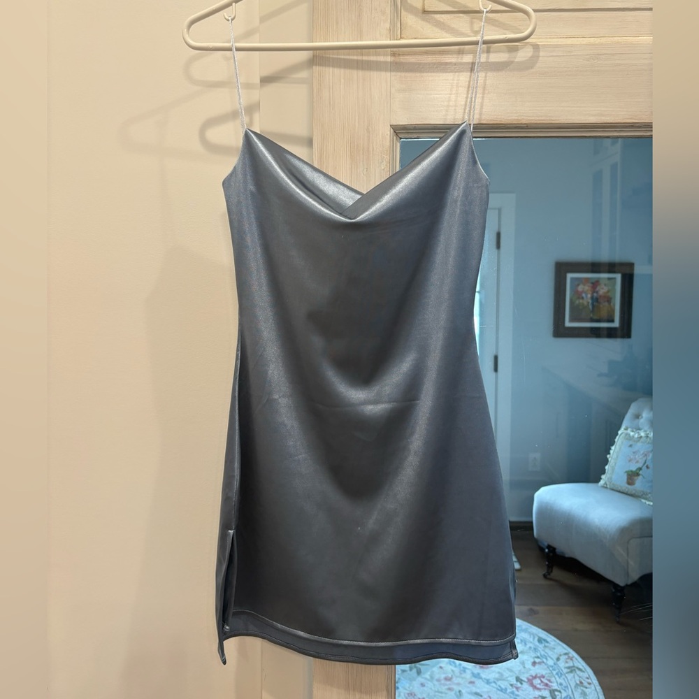 Zaful Satin Light Blue Mini Dress